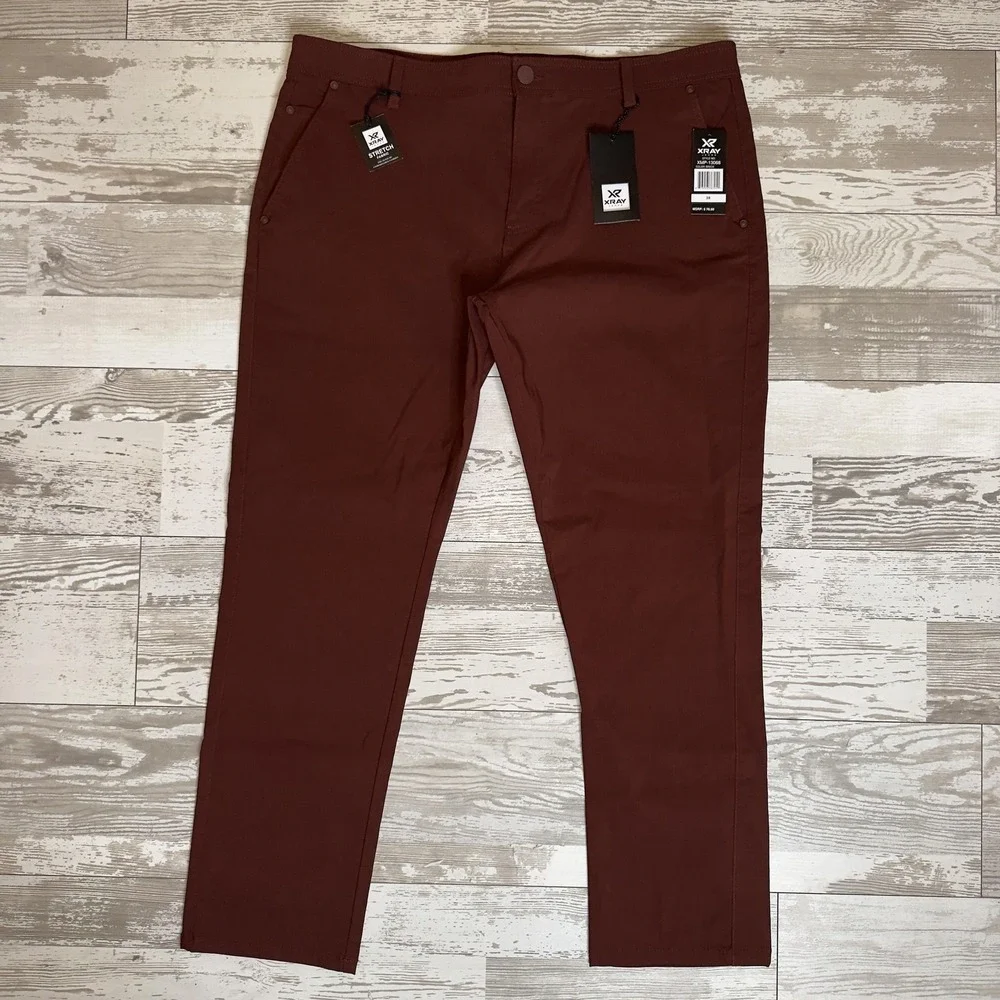 Xray Jeans Pants Mens 38 Brick Stretch Chino Straight Leg Casual Flat Front‎